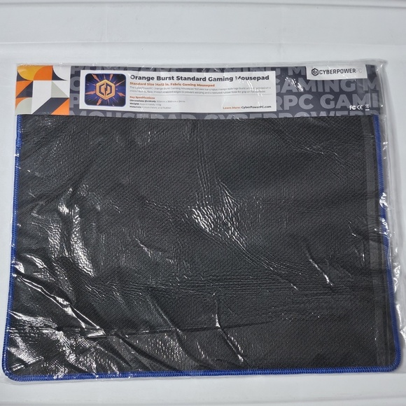 New CyberPower PC Orange Burst Logo Standard Gaming Mousepad Fabric 14x12 in - Picture 3 of 4